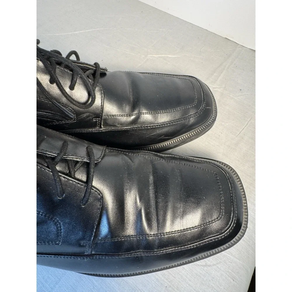 Hunters Bay Men's Black Faux Leather Dress Shoes Size 11